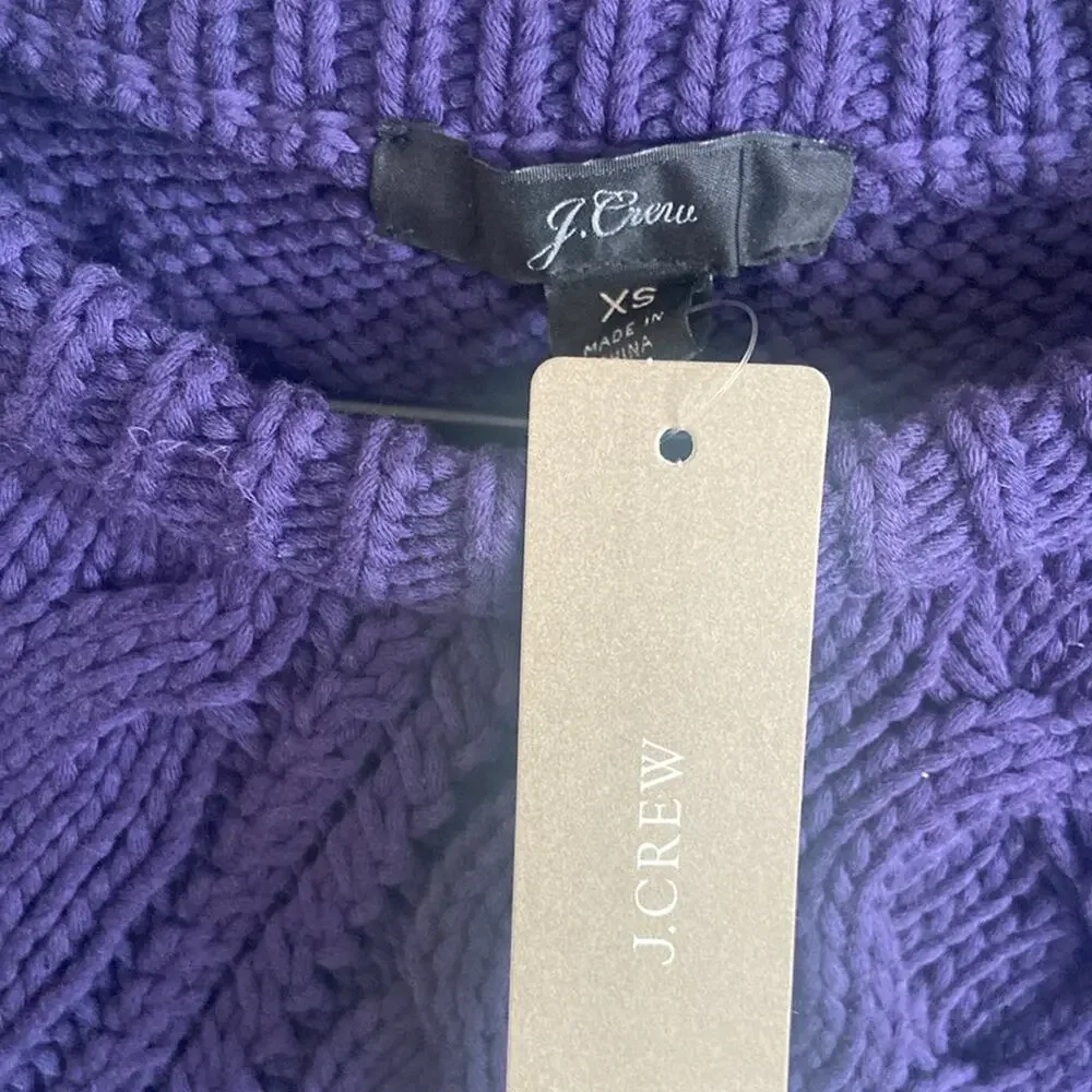J. CREW Cable Knit Sweater Purple  XS AK157